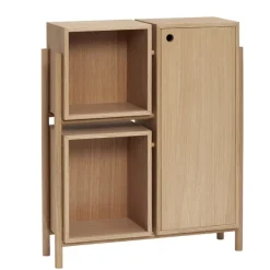 Houten kast met planken en deur - naturel