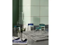 Hue glazen 30cl turquoise set van 6 stuks - 14496253