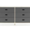 Kabino kast met 6 lades grijs