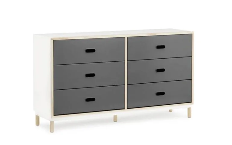 Kabino kast met 6 lades grijs