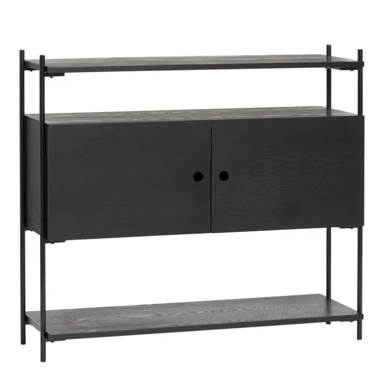 Kast hout/metaal - zwart