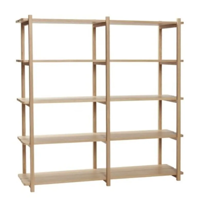 Kast met 5 planken eikenhout - naturel