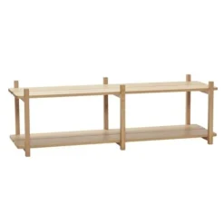 Kast met 2 planken eikenhout - naturel