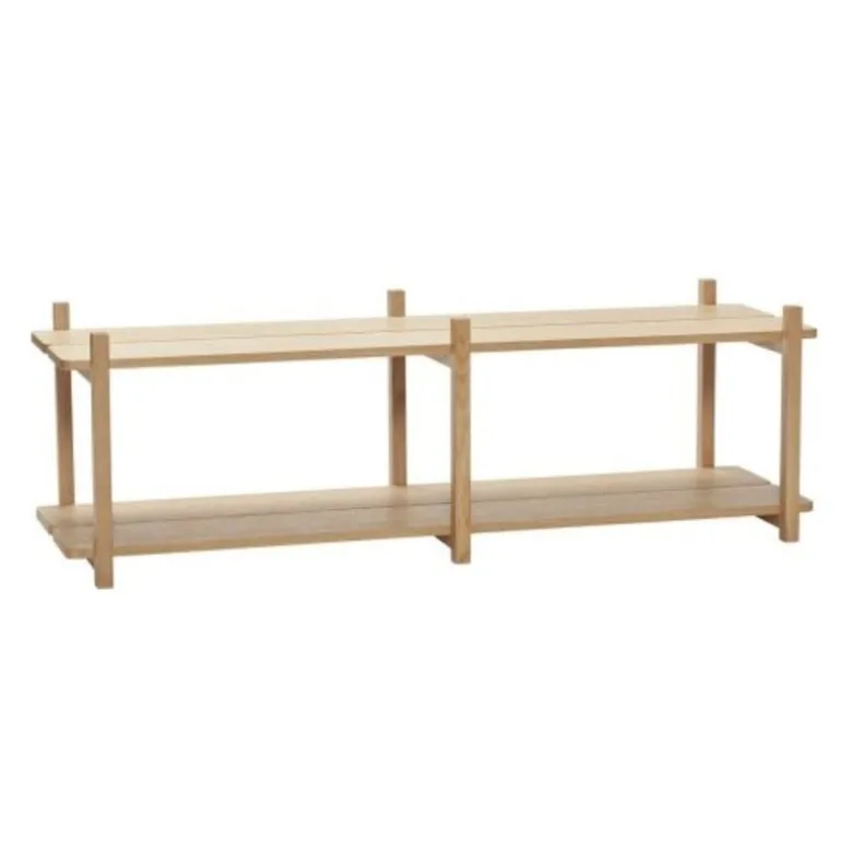 Kast met 2 planken eikenhout - naturel