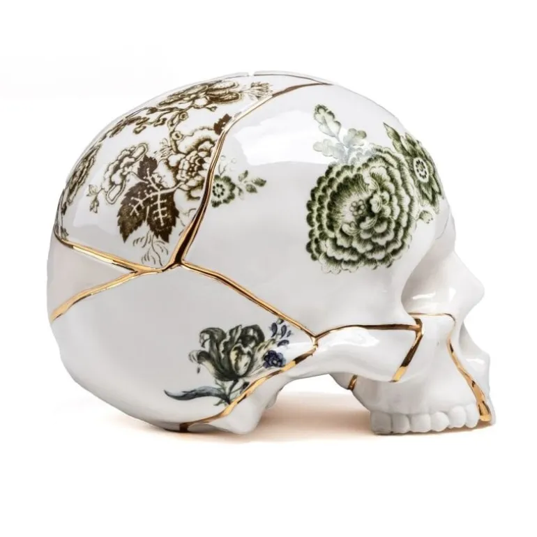Kintsugi Skull decoratie object - 09943