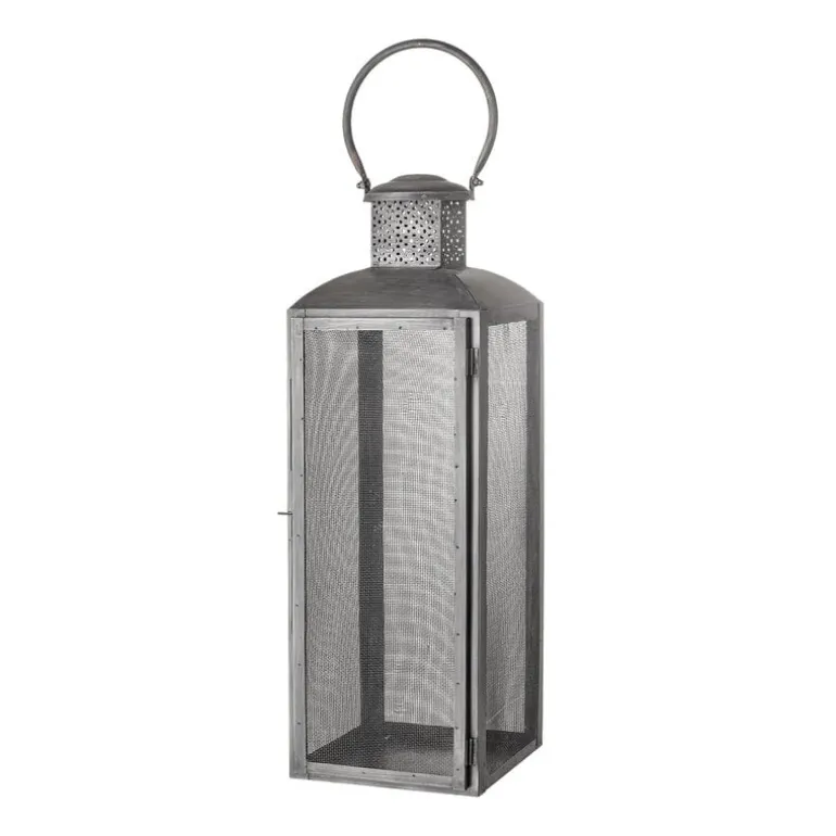 Lantaarn metaal - zwart L20xH57xW20 cm