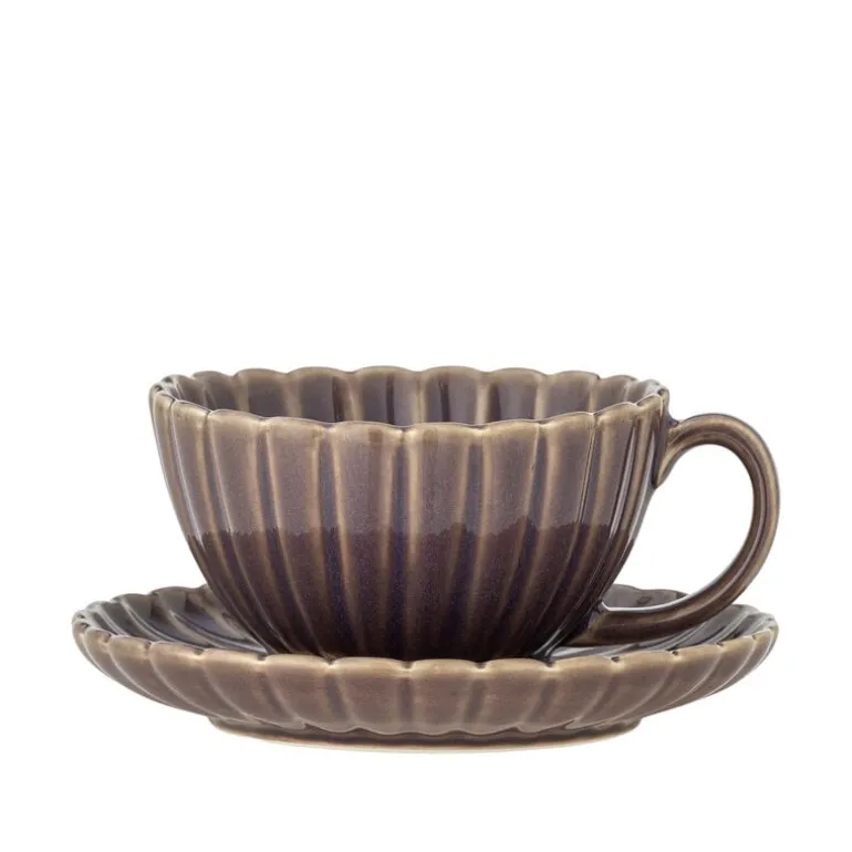 Latina kopjes en schotels paars set van 6 stuks - 82061907