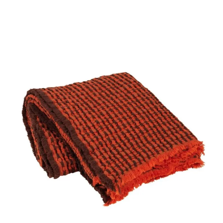 Linda plaid pumpkin/oranje - 130x180cm