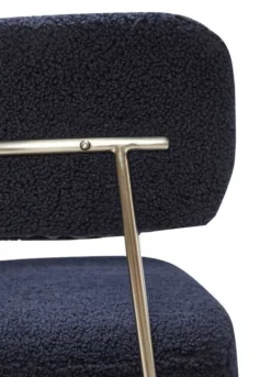 Lounge stoel polyester/metaal - blauw/nickel