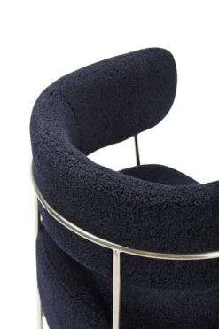 Lounge stoel polyester/metaal - blauw/nickel