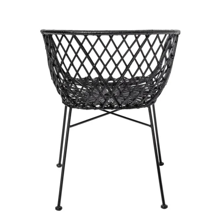 Loungestoel zwart rotan