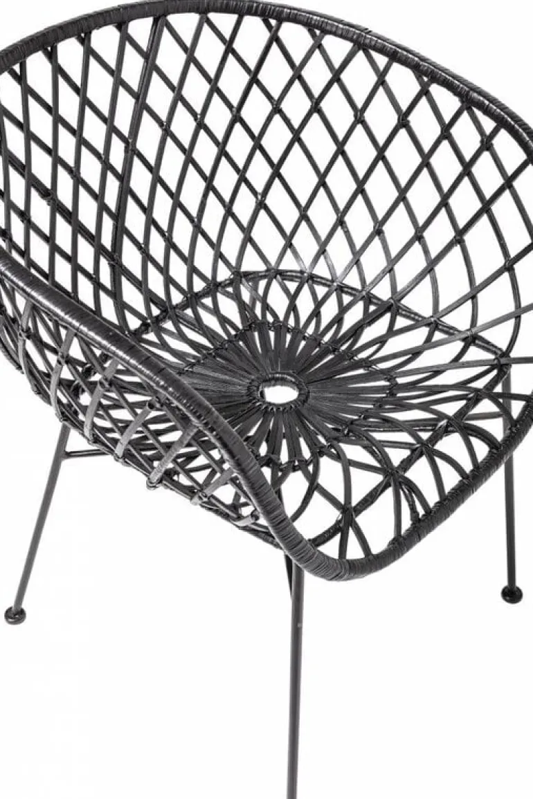 Loungestoel zwart rotan