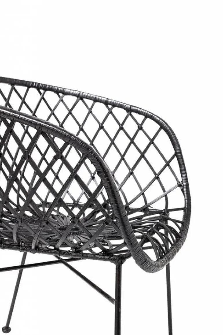 Loungestoel zwart rotan