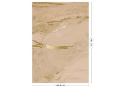 Marmer behang FU-066 - 194,8x280cm goud/nude