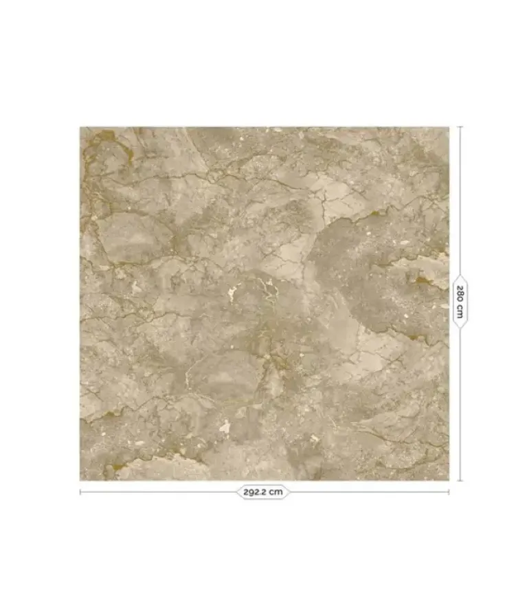 Marmer behang FU-064 - 292,2x280cm goud/beige