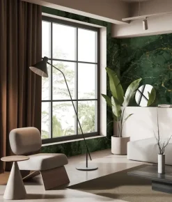 Marmer behang FU-070 - 292,2x280cm goud/groen