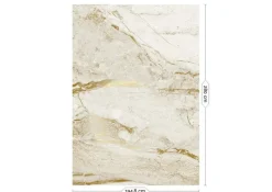 Marmer behang FU-072 - 194,8x280cm goud/wit