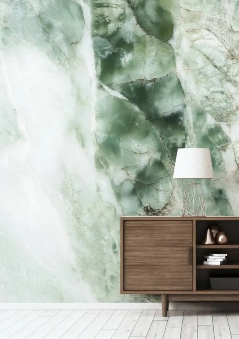 Marmer behang groen