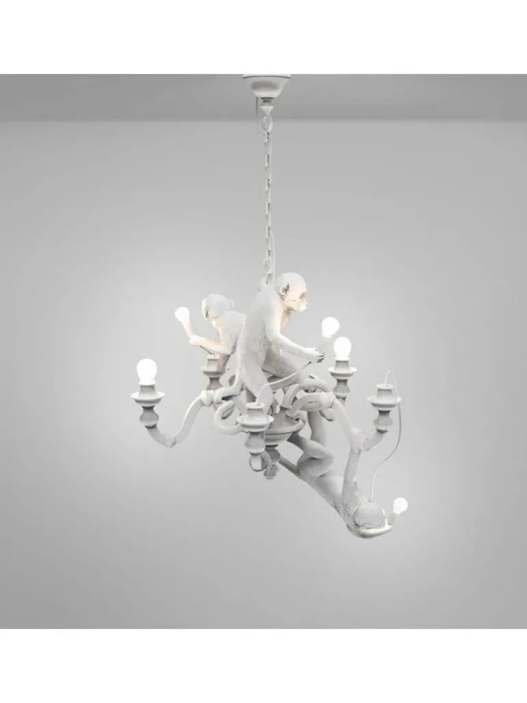 Monkey kroonluchter wit - 14865