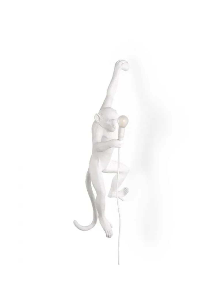 Monkey lamp hanging left - wit