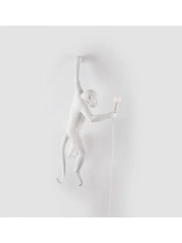 Monkey lamp hanging left - wit