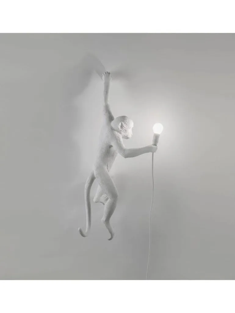 Monkey lamp hanging left - wit