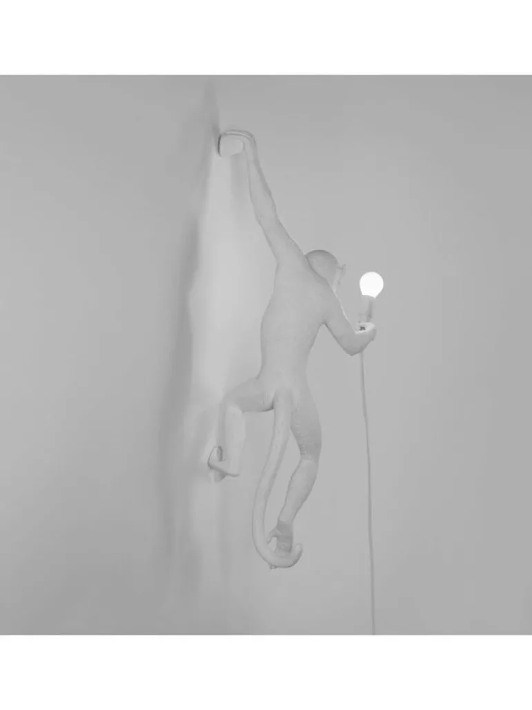 Monkey lamp hanging left - wit