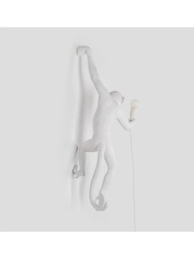 Monkey lamp hanging left - wit