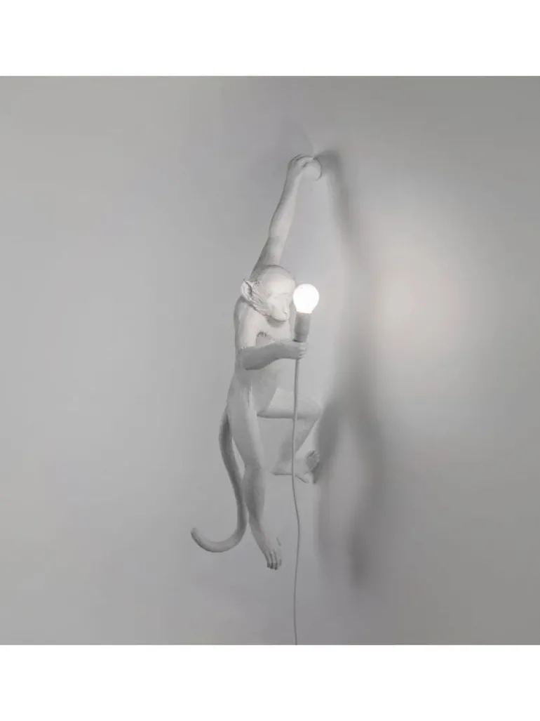Monkey lamp hanging left - wit