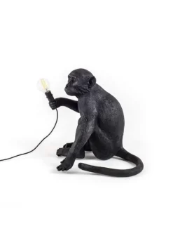 Monkey lamp sitting - zwart