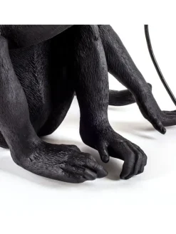 Monkey lamp sitting - zwart