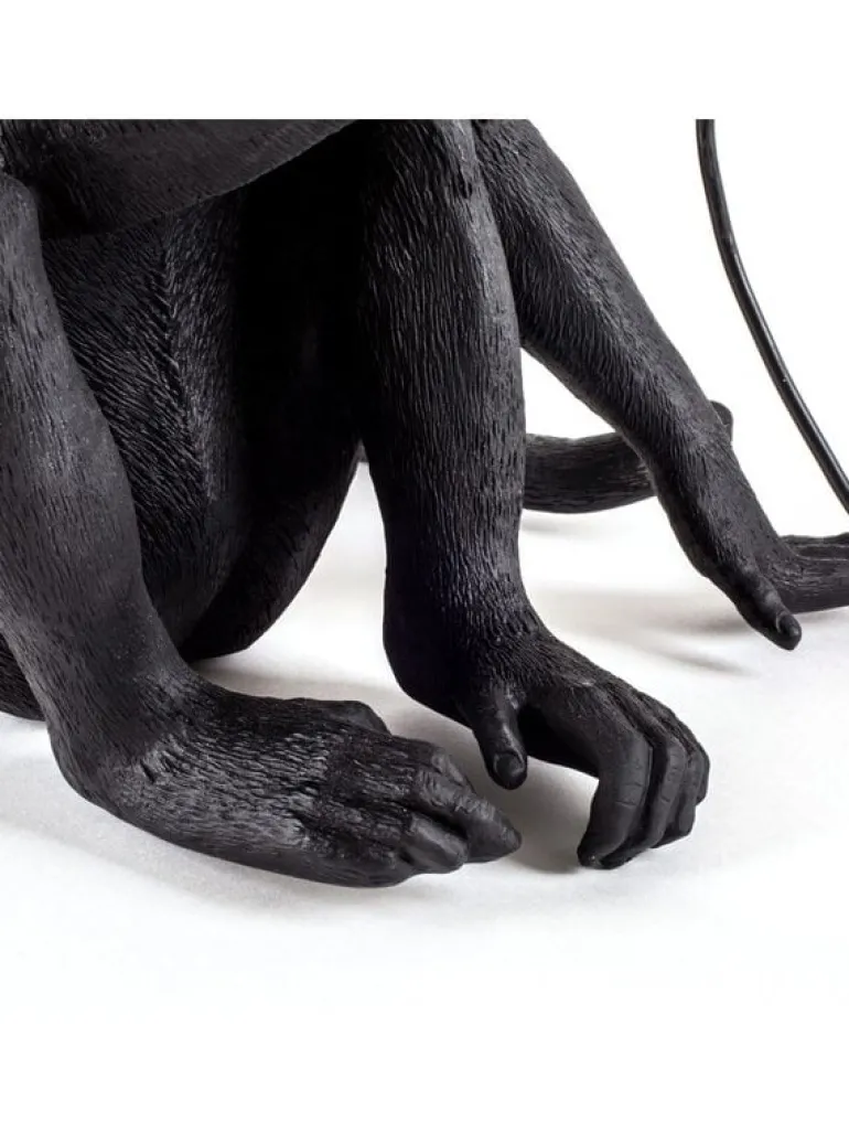 Monkey lamp sitting - zwart