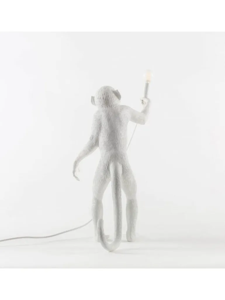 Monkey lamp standing - wit