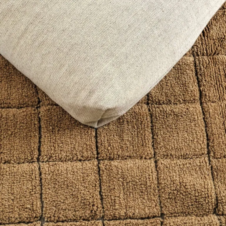 Mosaic vloerkleed wol ochre 80x230cm