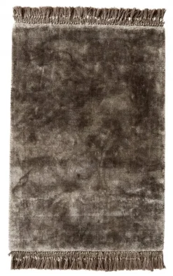 Noble vloerkleed met franjes - warm grijs 200x290