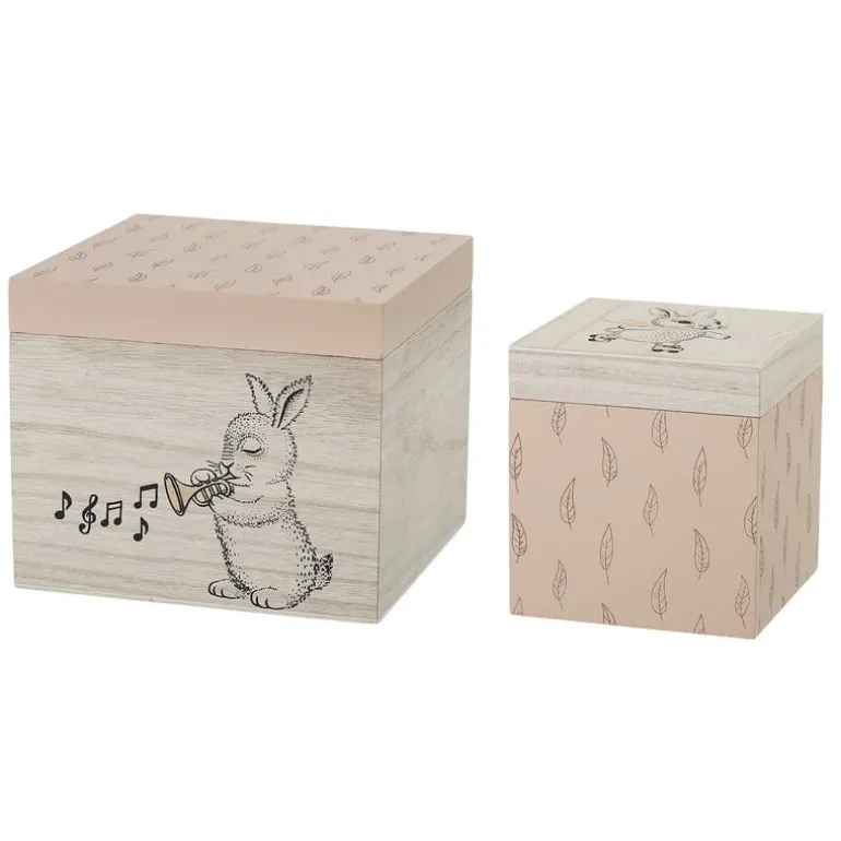 Opbergboxen roze - set van 2