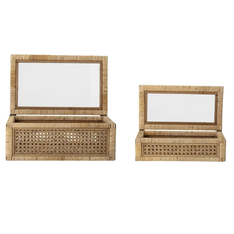 Opbergdoos rotan - set van 2