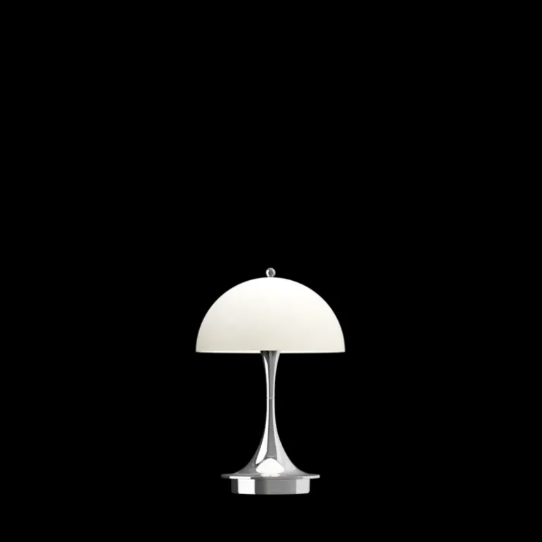 Panthella 160 portable tafellamp chrome opal beige - 5744171481