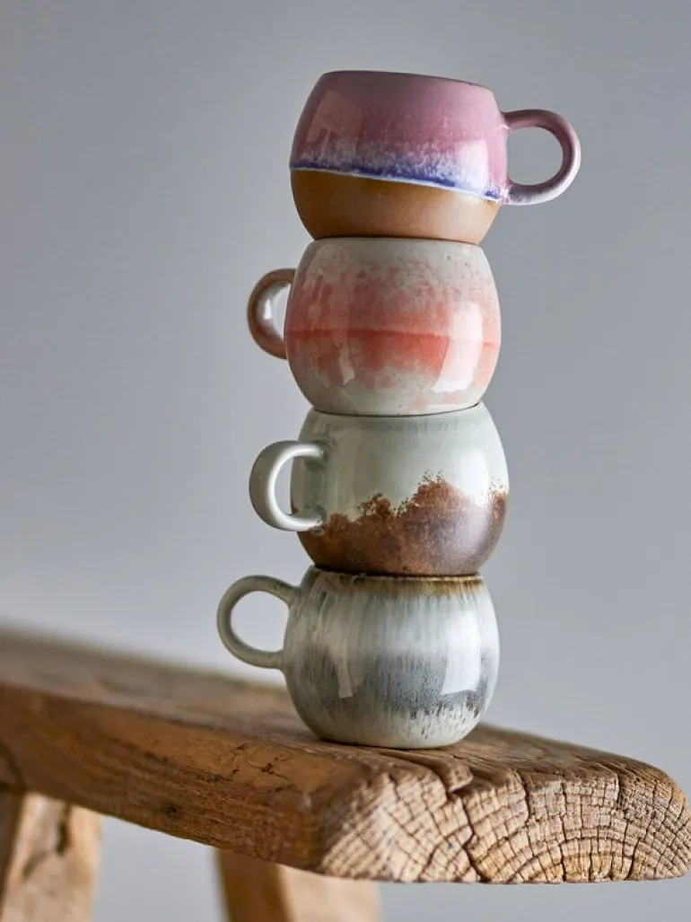 Paula espresso kopjes bruin set van 4 stuks - 82061626