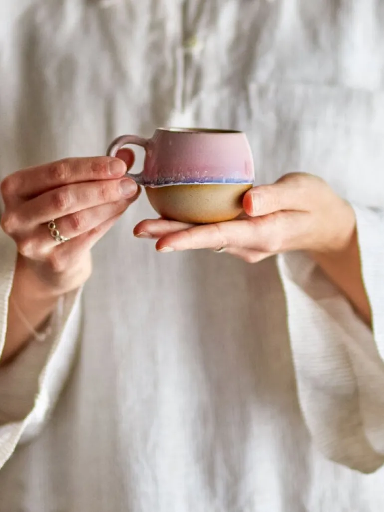 Paula espresso kopjes roze set van 4 stuks - 82061627
