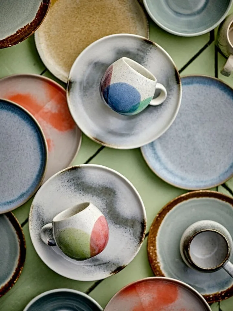 Paula mokken bruin/blauw set van 6 stuks - 82062547