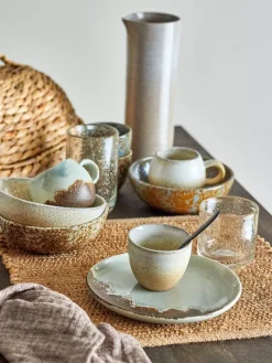 Paula ontbijt servies set van 12 stuks bruin - 82060940