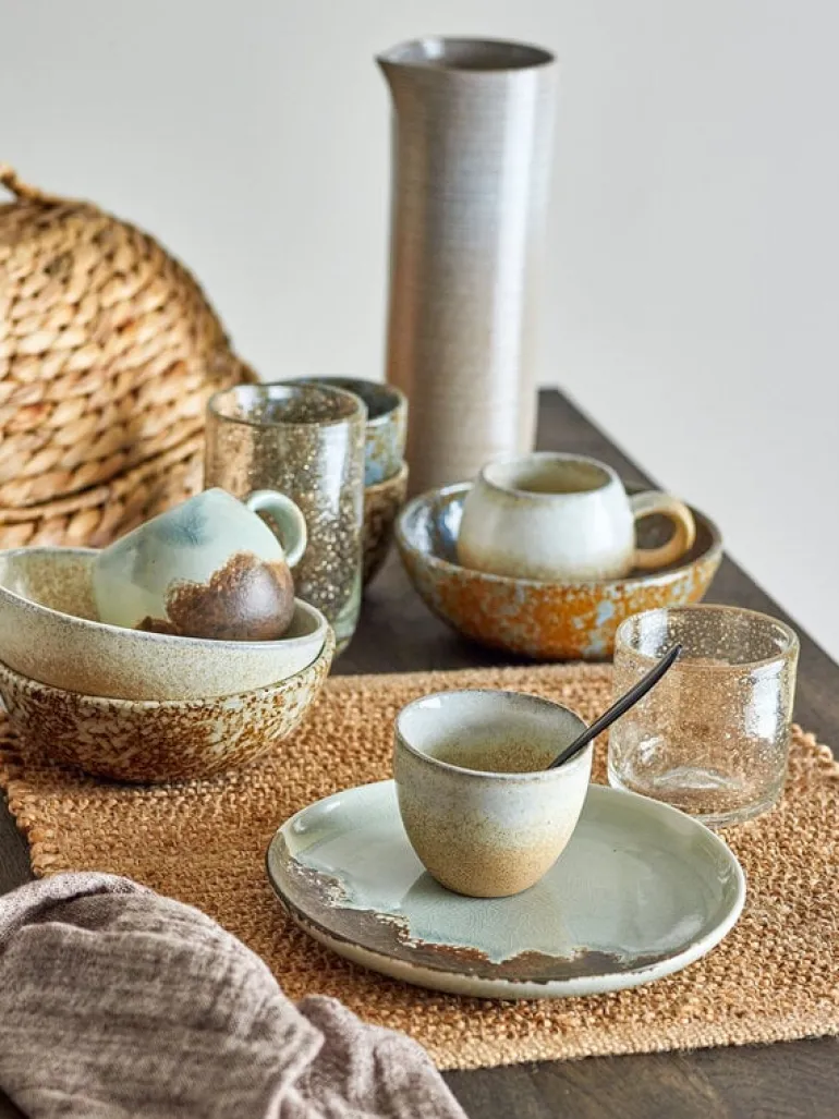 Paula ontbijt servies set van 12 stuks bruin - 82060940