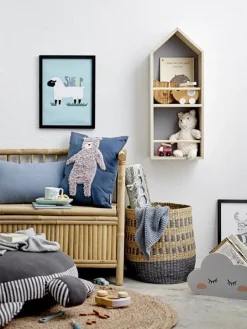 Plaid blauw wol