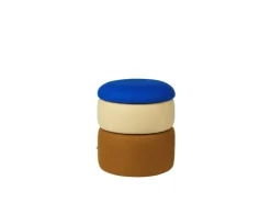 Pond poef blauw/zand/oker Ø38cm - 31001143