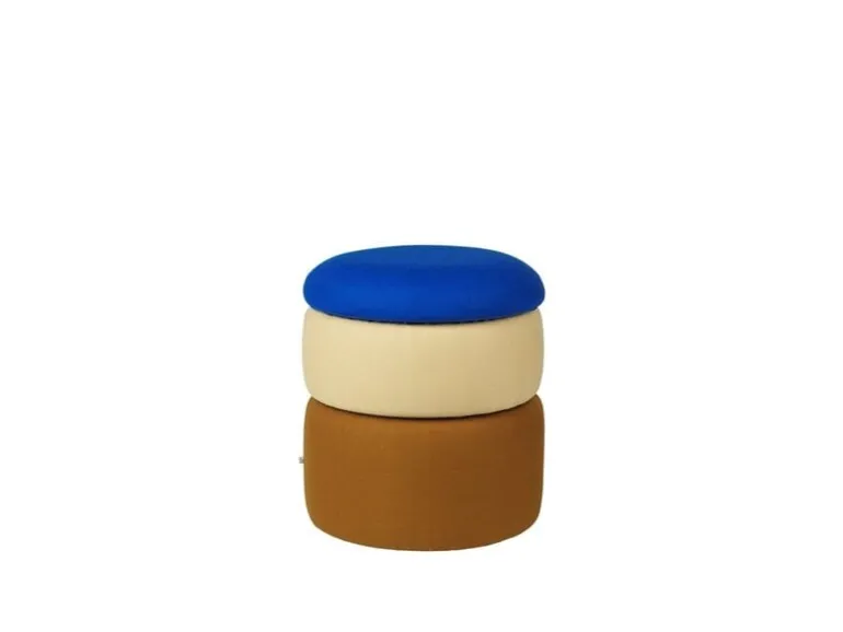 Pond poef blauw/zand/oker Ø38cm - 31001143