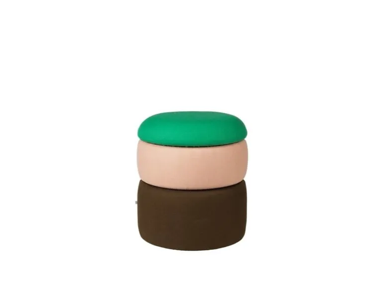 Pond poef groen/roze/koffie Ø38cm - 31001144