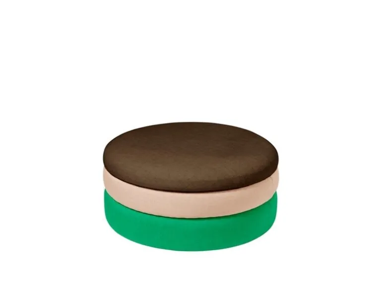 Pond poef groen/roze/koffie Ø68cm - 31001147