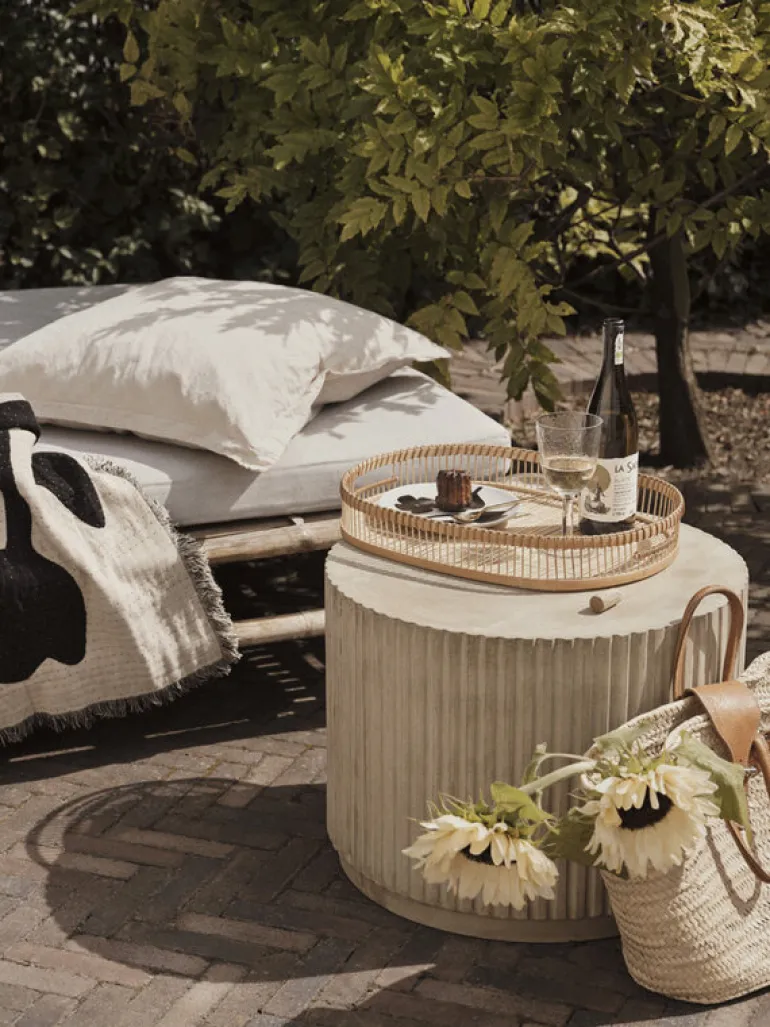 Rillo podium Ø56x42cm antiek beige - 14469068