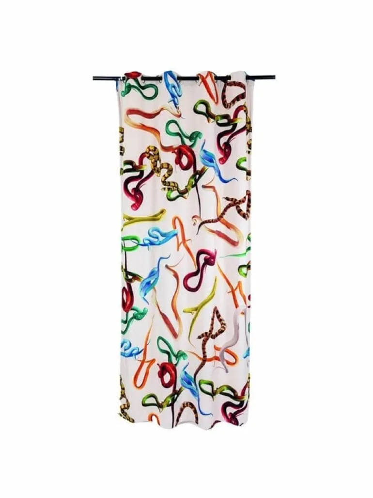 Snakes gordijn wit - 02402